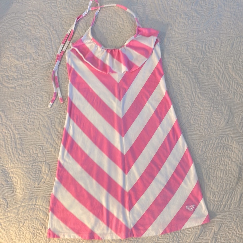 Roxy Pink & White Dress/Beach coverup Juniors-Small